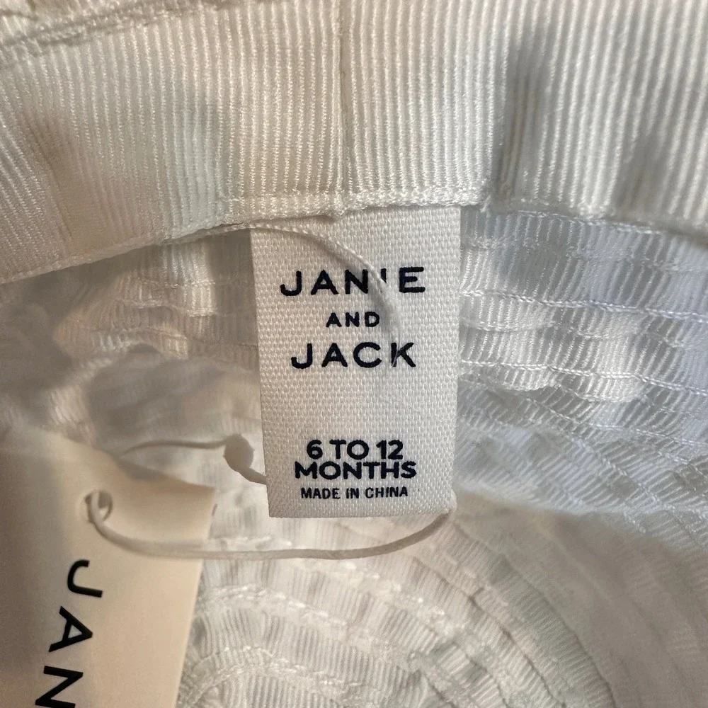 Janie and Jack White Textured Sun Hat with Bow